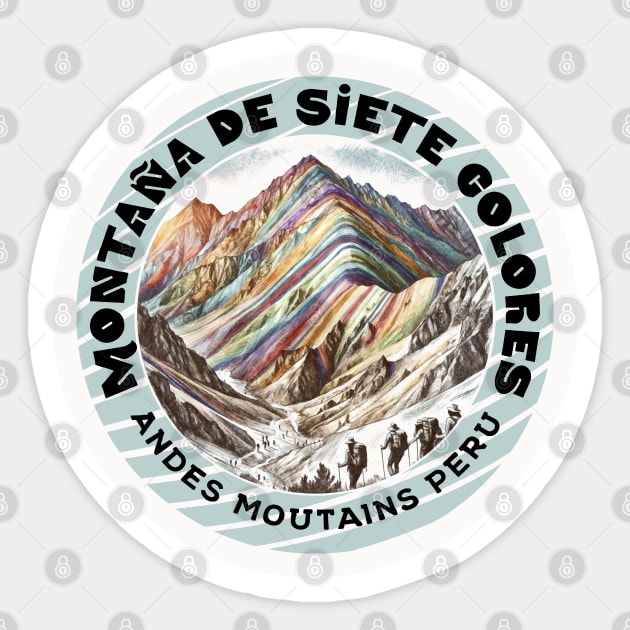 Peruvian Andes Rainbow Mountain Peru Sticker by Sambastyles